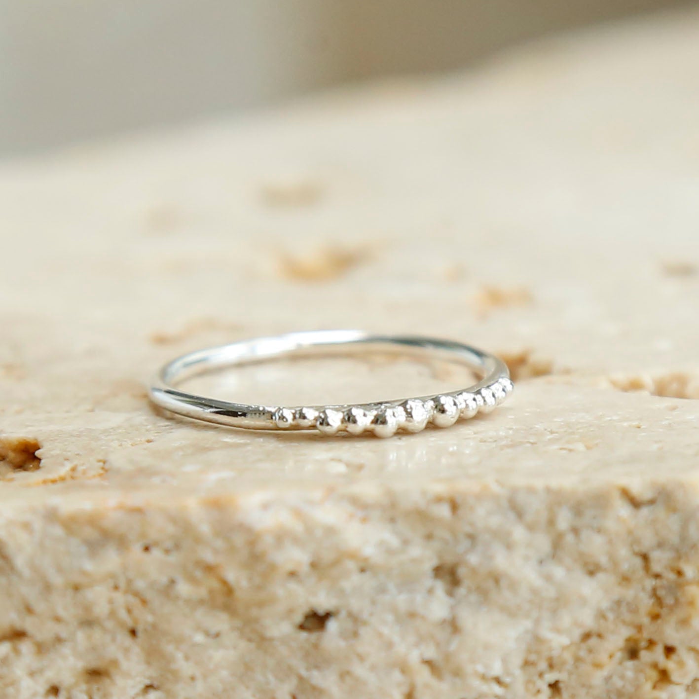 tiny ball ring | solid silver