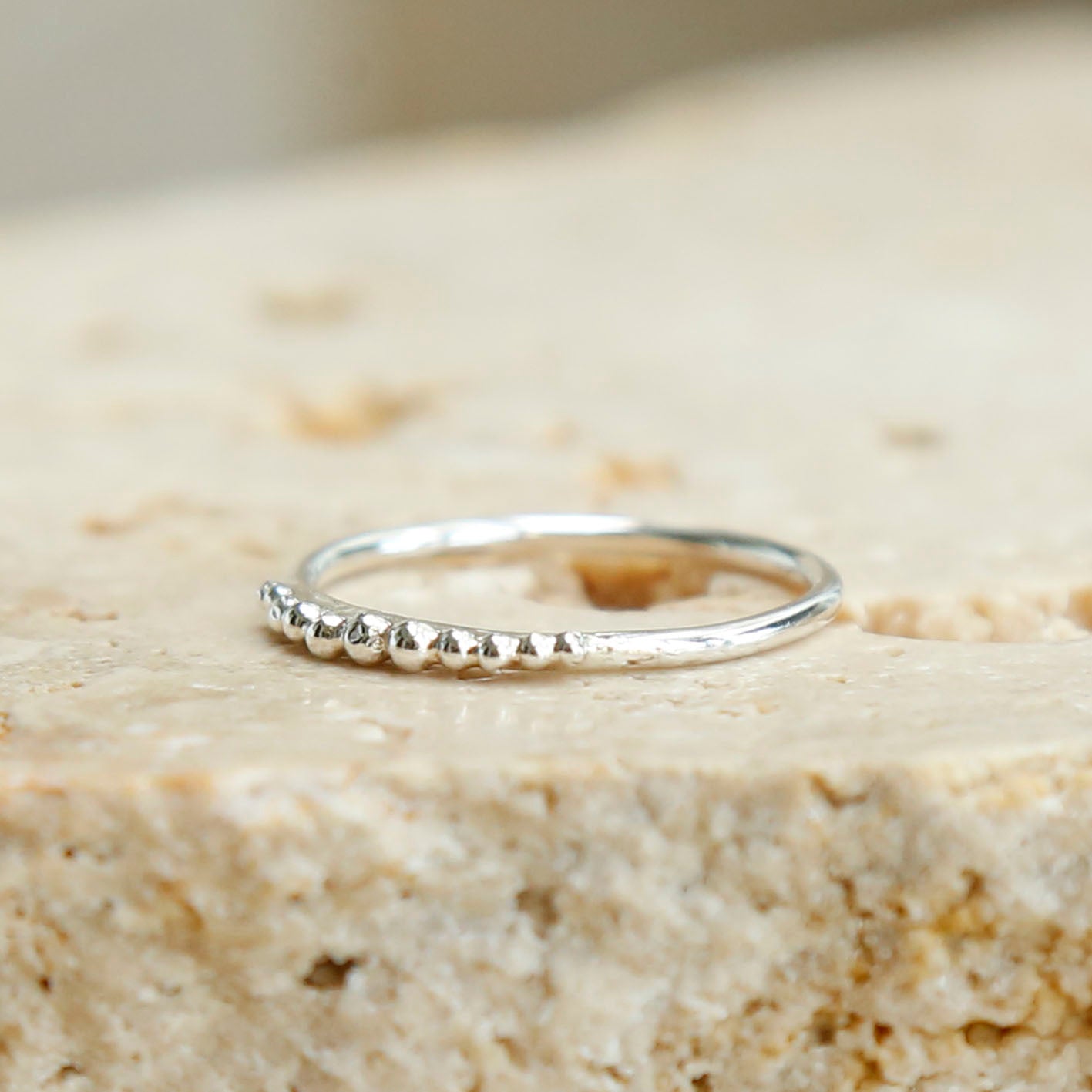 tiny ball ring | solid silver
