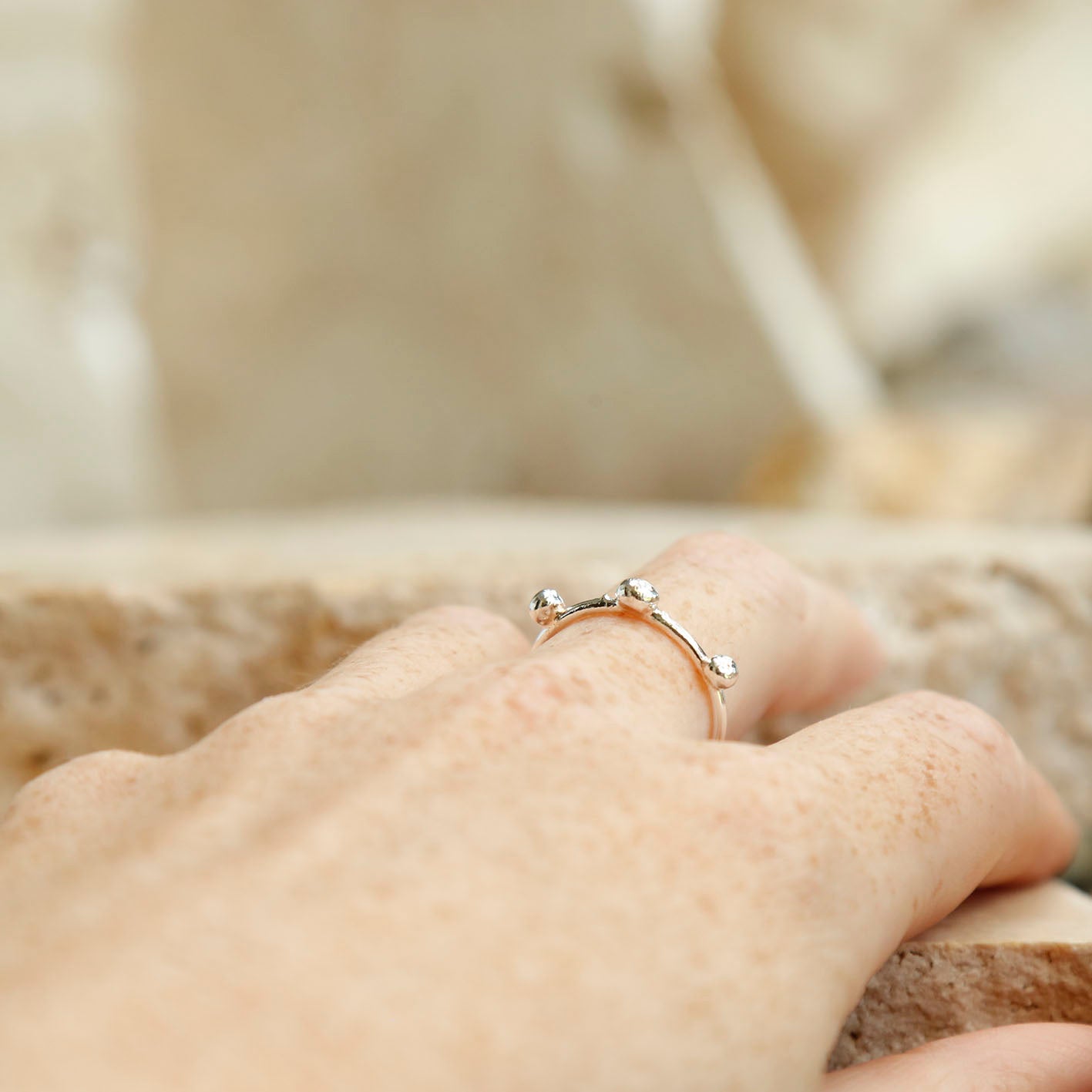 three blob ring | solid silver