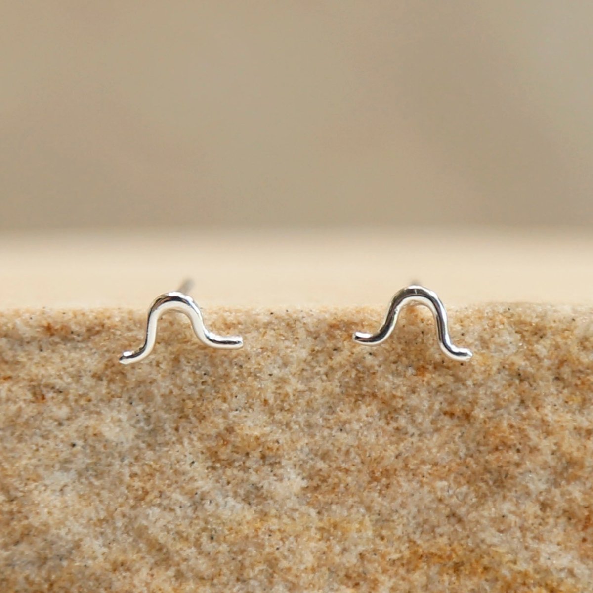 sterling silver handmade caterpillar studs