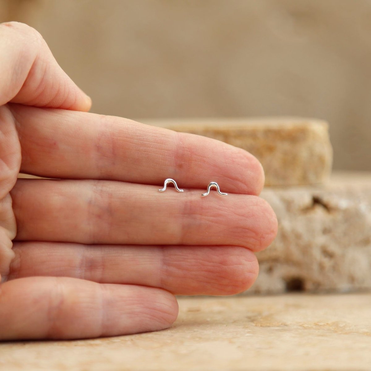 small sterling silver studs handmade