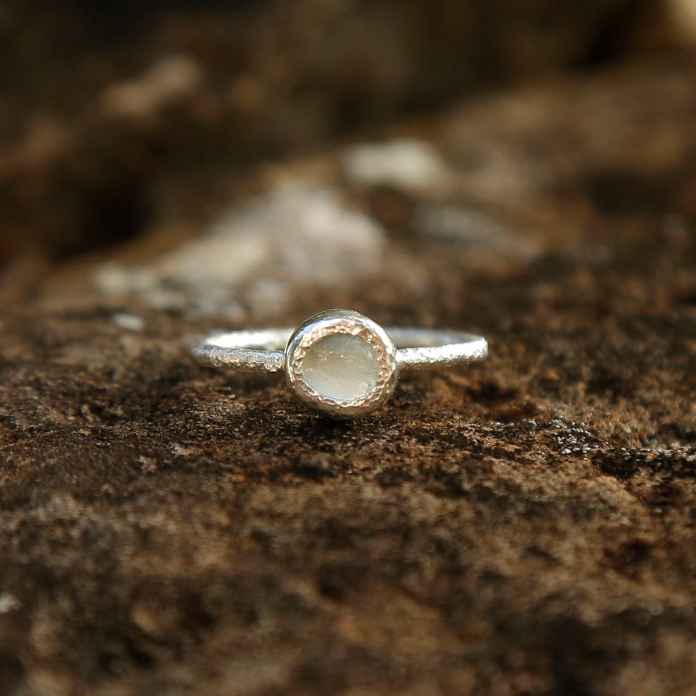 aquamarine ring in solid silver | M