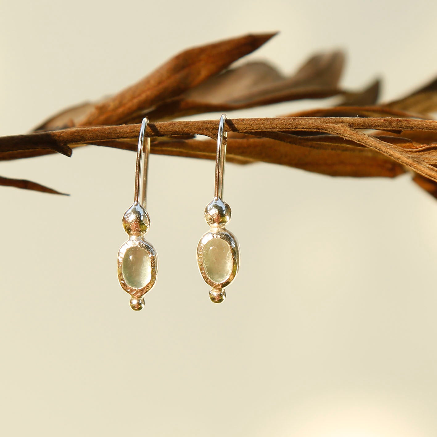 aquamarine earrings in solid silver