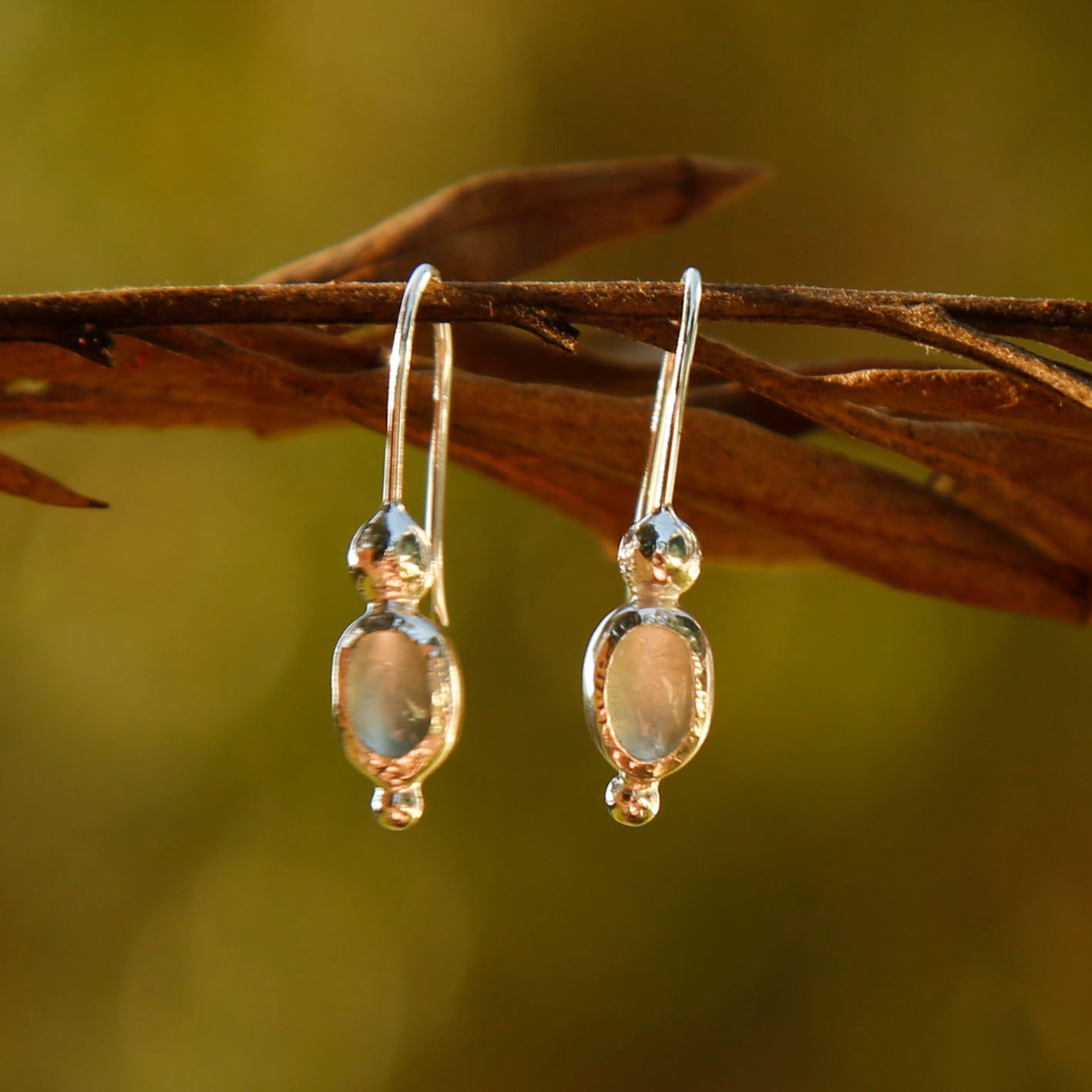 aquamarine earrings in solid silver