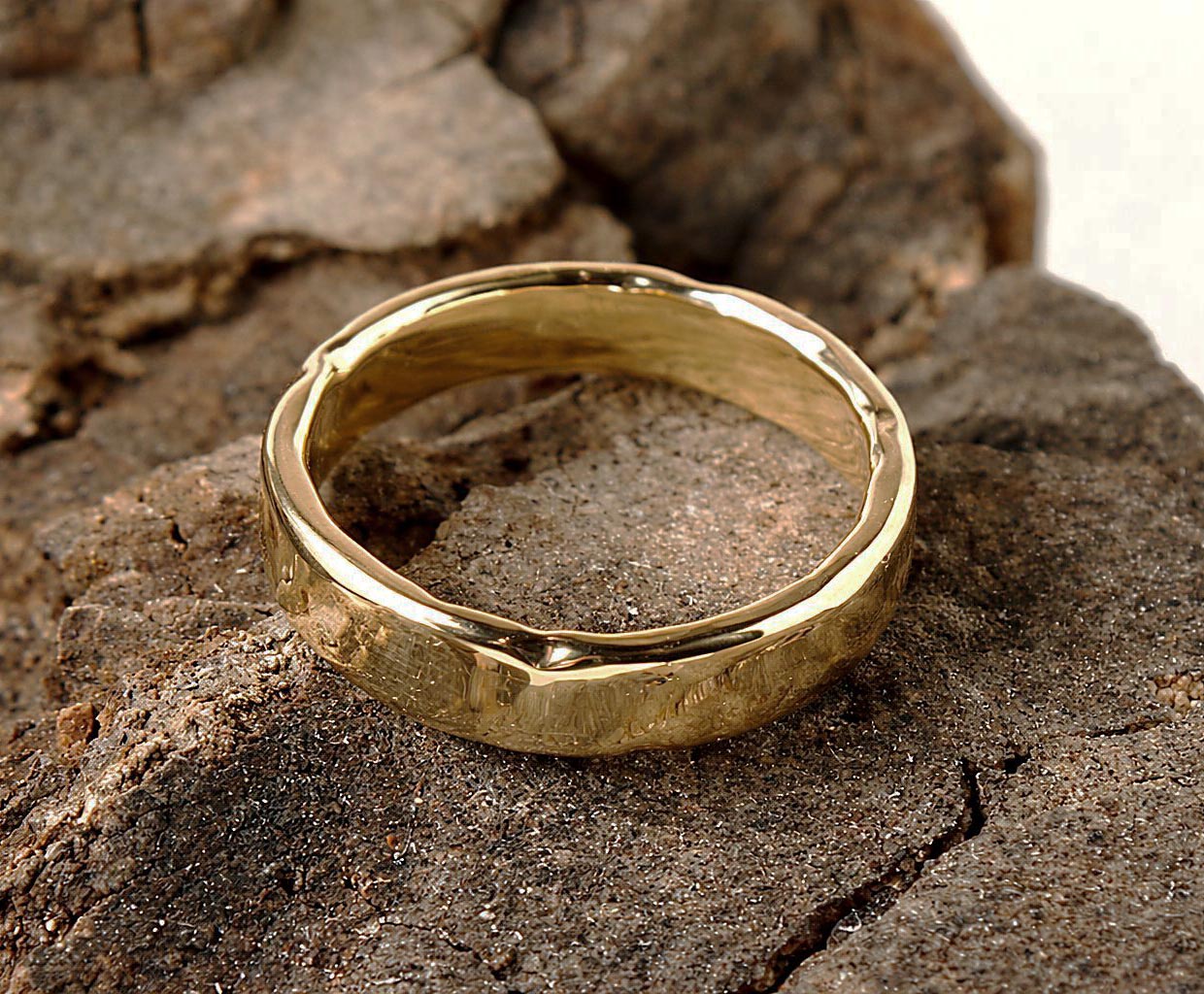 rustic | solid gold ring | wide