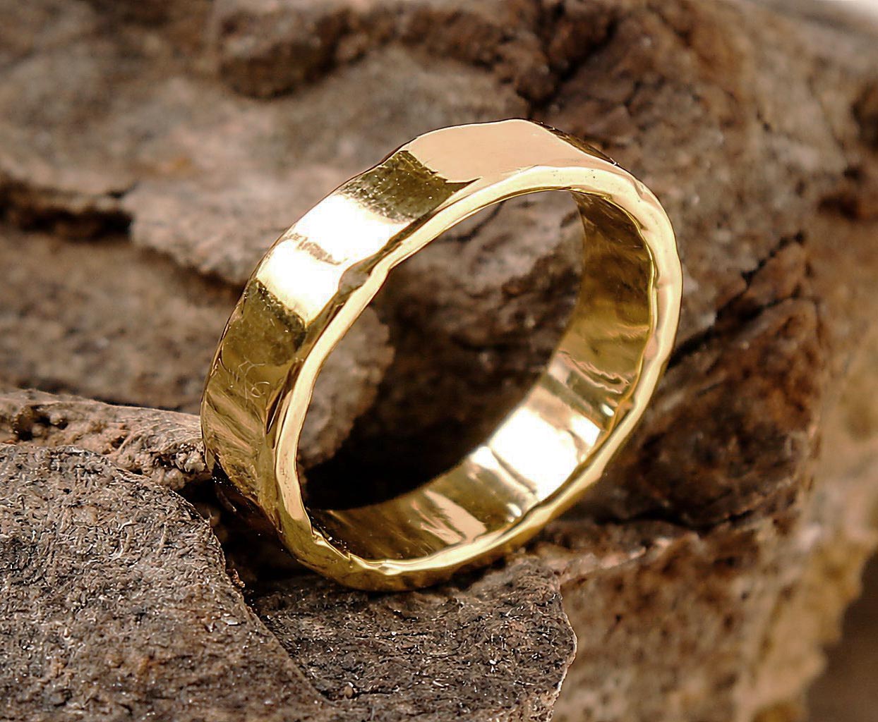 rustic | solid gold ring | wide