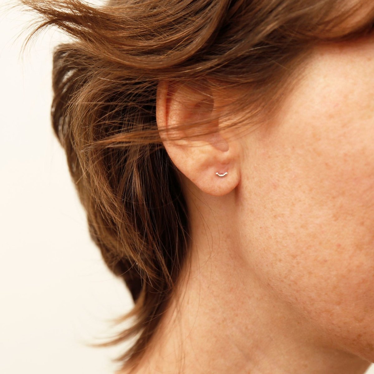 smile studs | solid silver