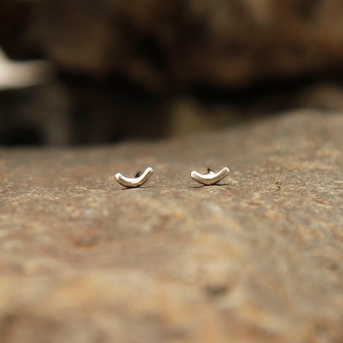 smile studs | solid silver